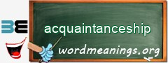 WordMeaning blackboard for acquaintanceship